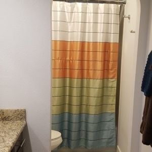 2/$10_ Multicolored Fabric Shower Curtain